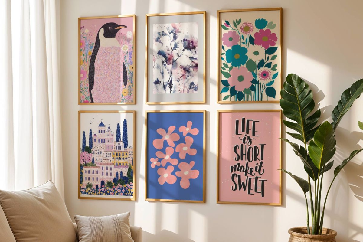 Pastellharmoni – En Gallerivegg Full av Farge og Glede