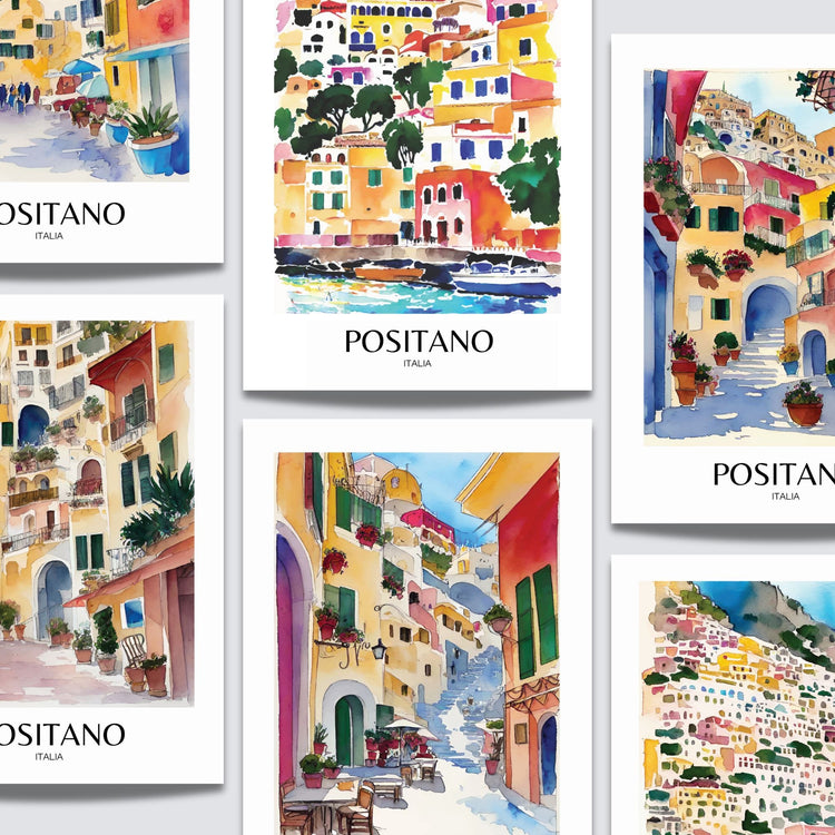 Grafiske Akvareller fra Positano