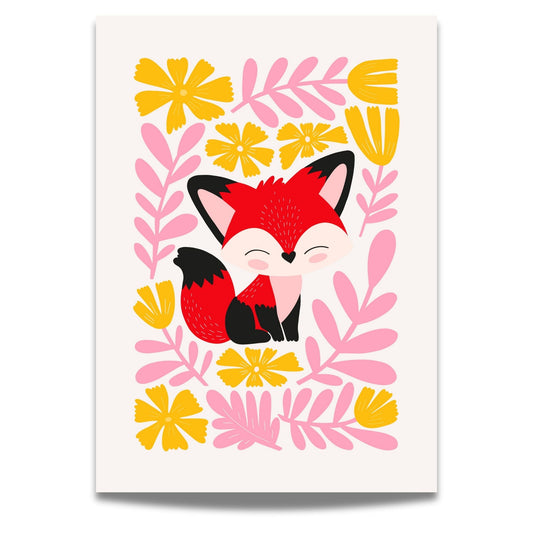 Bring naturen inn på barnerommet med denne søte "Skogsrød Rev Plakat".