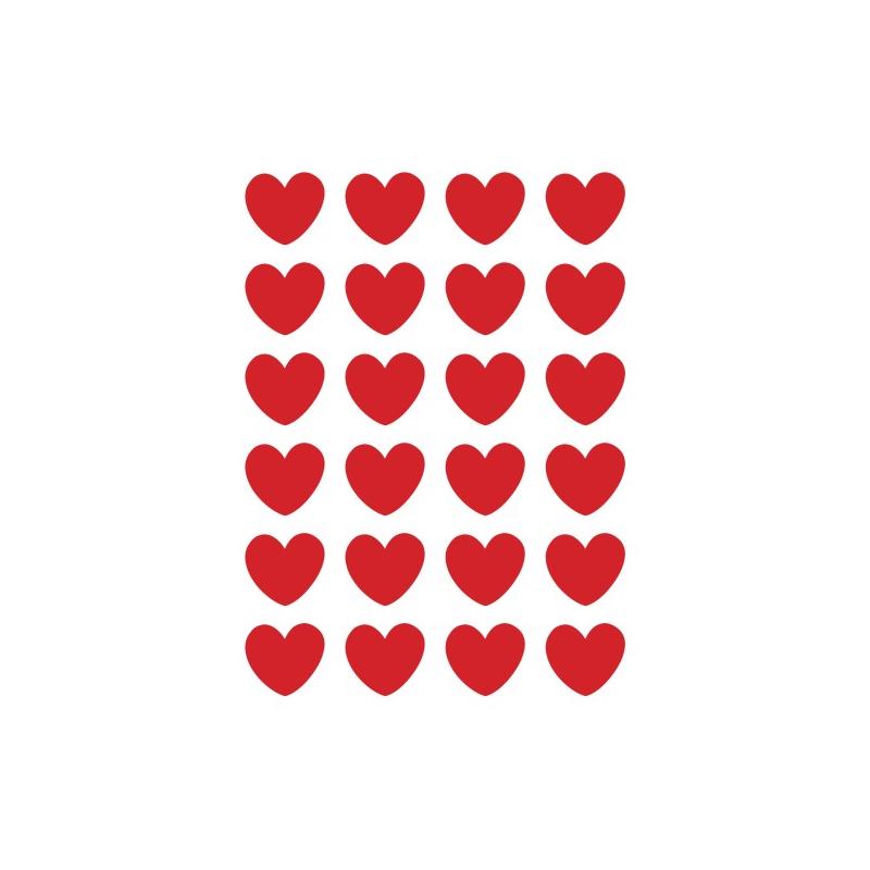 Stickers julemerker - røde hjerter. Pynt julekortene eller julepakkene med dekorative jule-stickers.