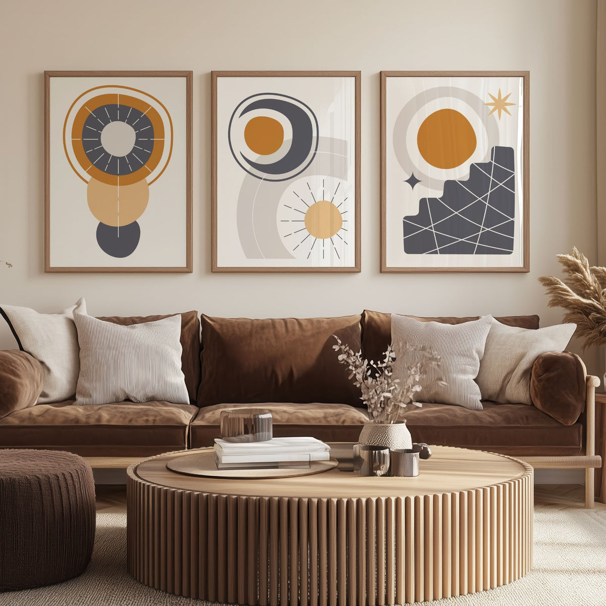 Solar Alignment, Orbit Flow & Solar Steps – Boho Wall Art TRIO