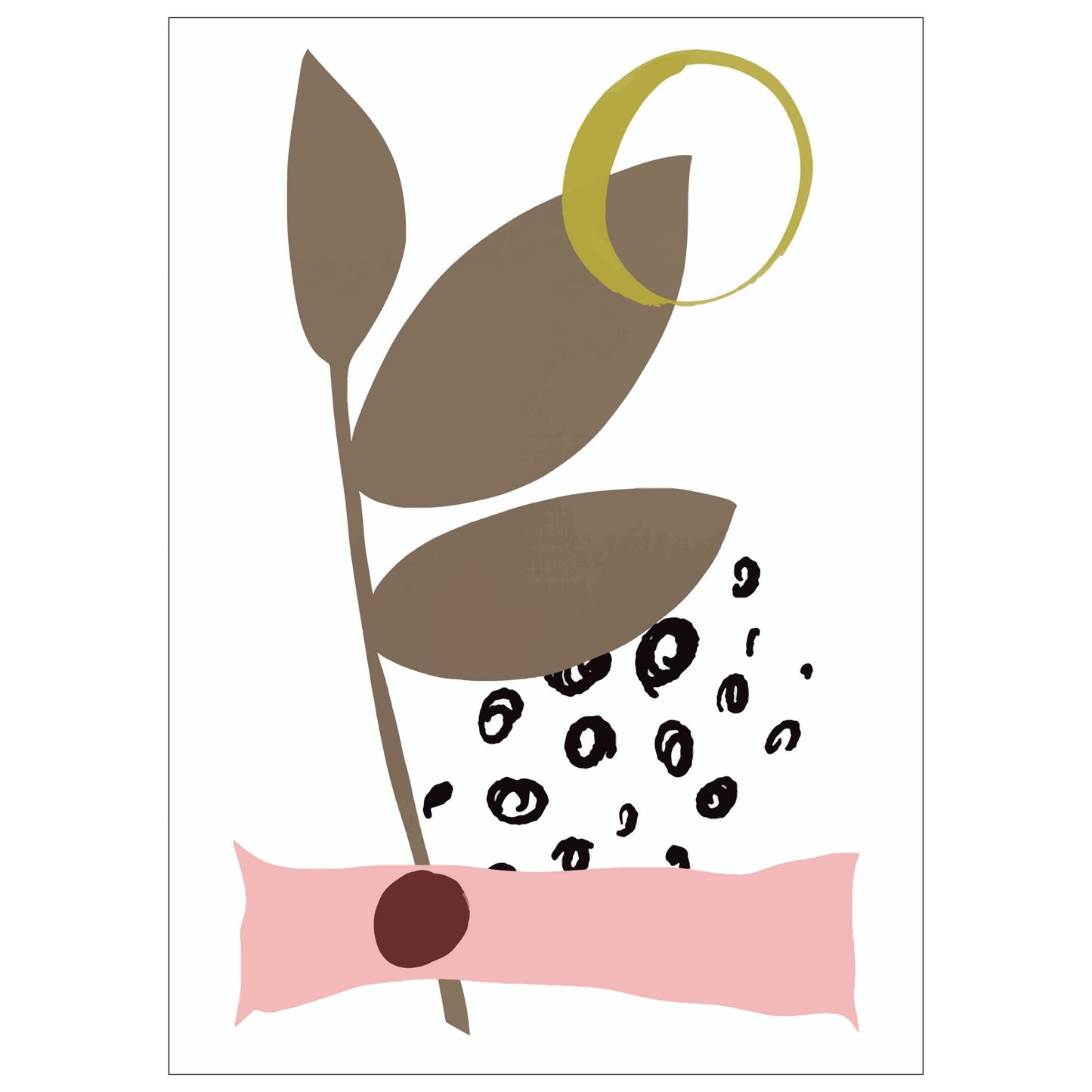 «Abstract Organic" plakatserie med 10 ulike motiv å velge mellom, bringer en følelse av ro og naturlig eleganse til ethvert rom. Hvert motiv i serie er utformet med organisk inspirasjon og hovedfargene burgunder, beige, brun, oker og sort.