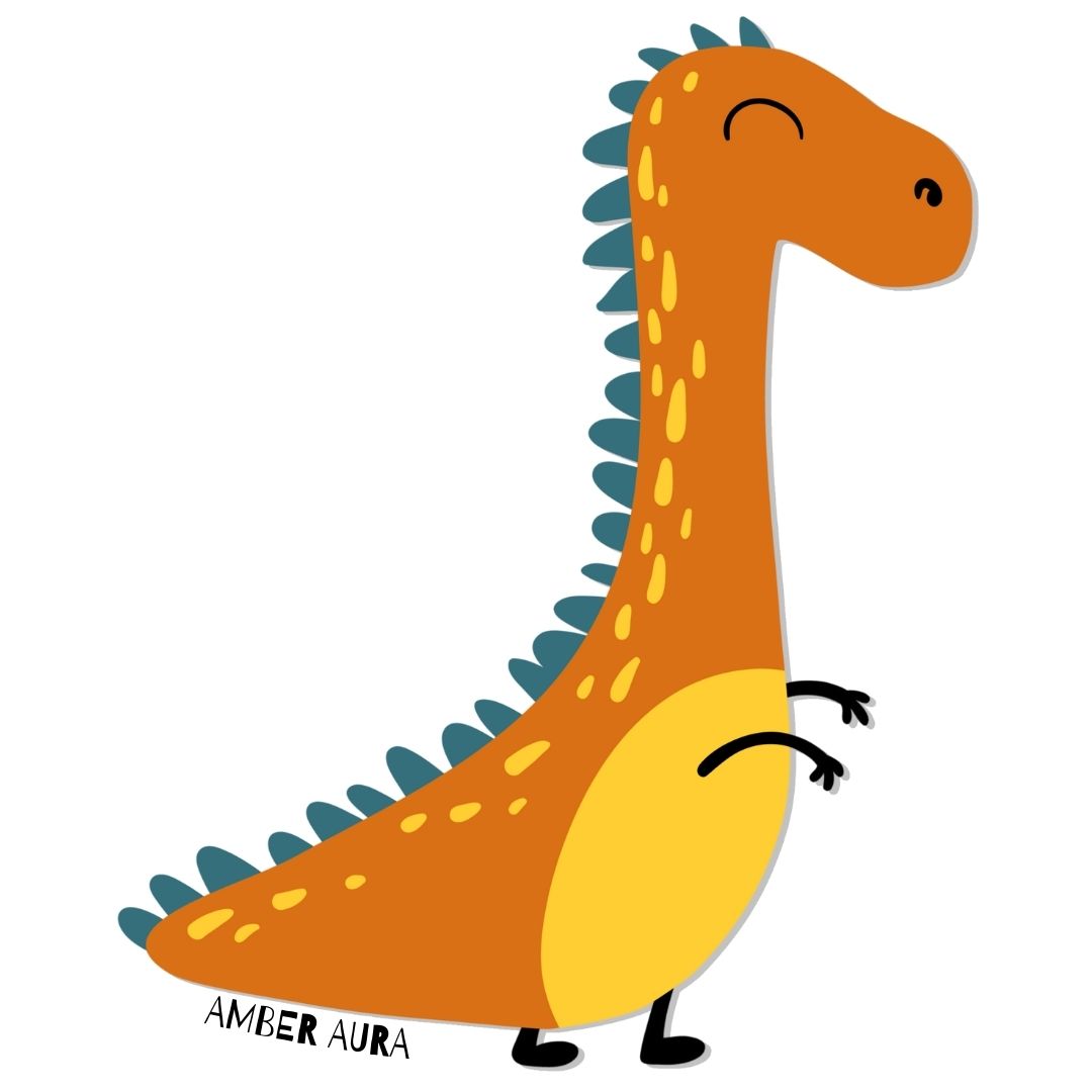 Emaljekrus med Amber Aura fra Dino Venneflokken. Plass til navn på andre siden.