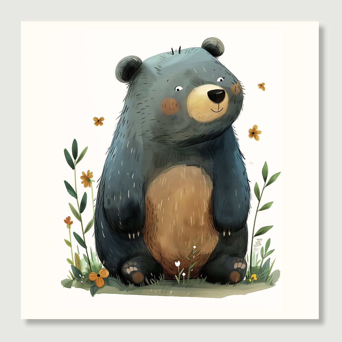 Bjørn - grafisk illustrasjon. Illustrasjonsbilde viser motiv på lerret.