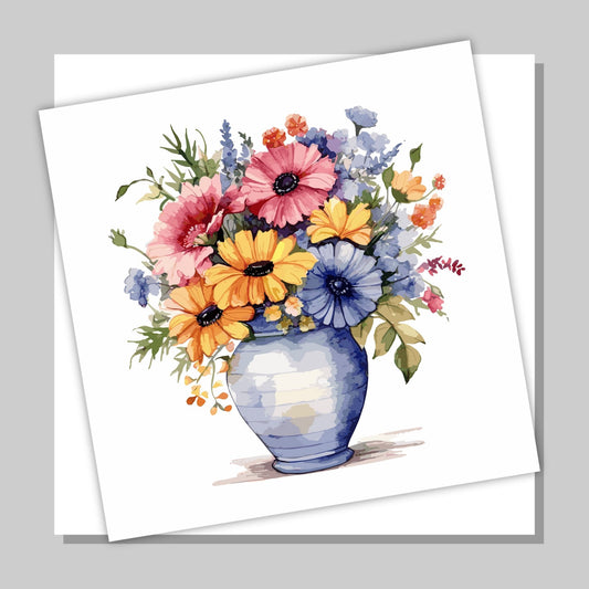 Våre "Blomsterhilsen" kort er kunstnerisk utformet med grafiske illustrasjoner i akvarell, som skildrer frodige blomsterbuketter i vase. Pakken med kort inneholder 10 ulike motiver, noe som gjør dem ideelle for alt fra bursdagskort til takkekort. Konvolutt er inkludert.