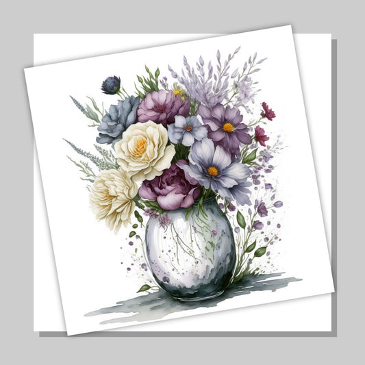 Våre "Blomsterhilsen" kort er kunstnerisk utformet med grafiske illustrasjoner i akvarell, som skildrer frodige blomsterbuketter i vase. Pakken med kort inneholder 10 ulike motiver, noe som gjør dem ideelle for alt fra bursdagskort til takkekort. Konvolutt er inkludert.