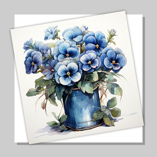 Disse unike kortene er laget som grafiske illustrasjoner i akvarell, og fanger den delikate skjønnheten av botaniske motiver som planter og blomster. Hvert sett inneholder 10 ulike motiver i fargenyanser i blått.