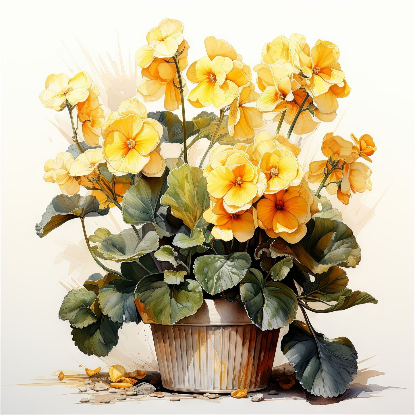 Disse unike kortene er laget som grafiske illustrasjoner i akvarell, og fanger den delikate skjønnheten av botaniske motiver som planter og blomster. Hvert sett inneholder 10 ulike motiver med fargenyanser i gult.