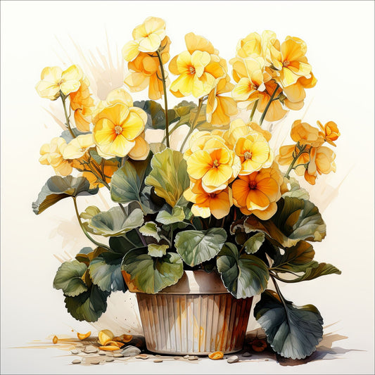 Våre "Blomster i Gult" plakat og lerret er vakkert designet med grafiske illustrasjoner i akvarell, som fremhever botaniske motiv av planter og blomster i nyanser av gult.