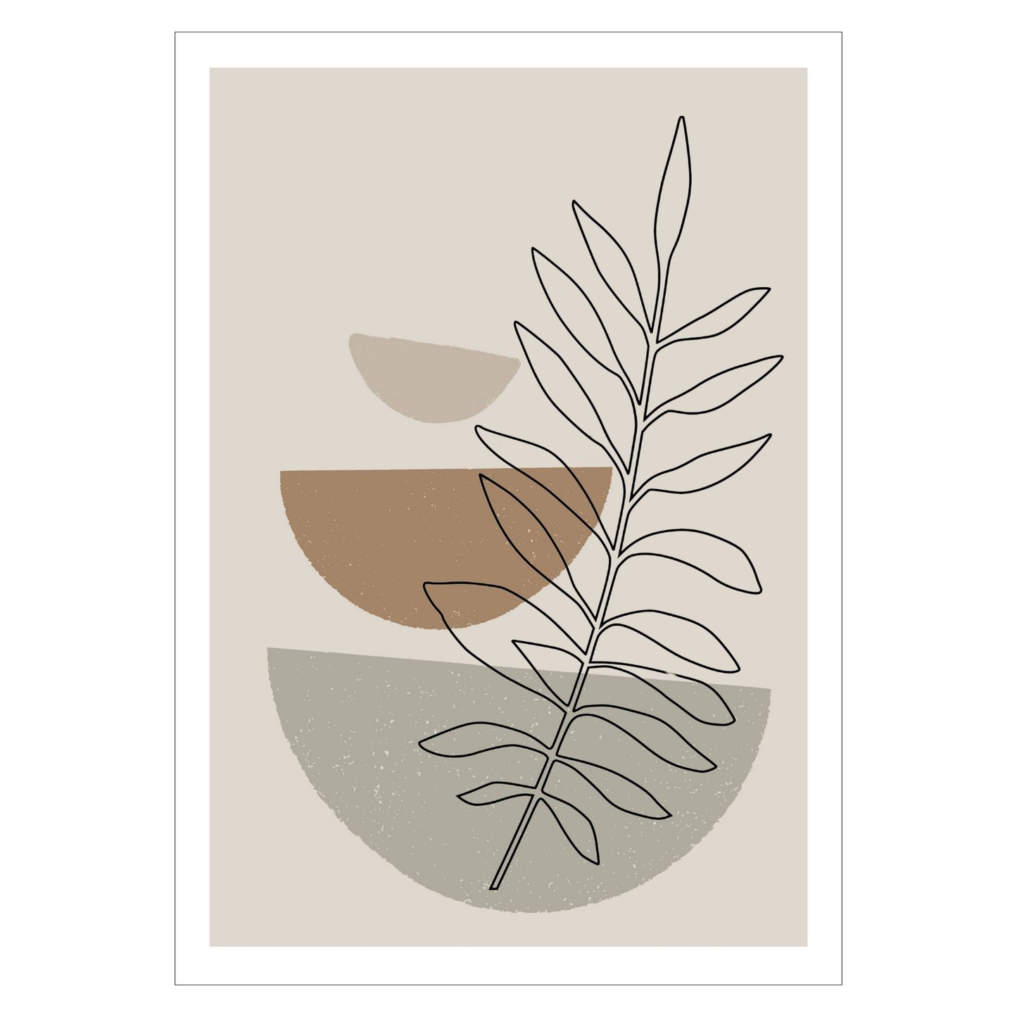 Brown Modern Art No2 - abstrakt motiv i brune nyanser som plakat og lerret. Plakaten har en hvit kant som gir dybde og fremhever motivet.