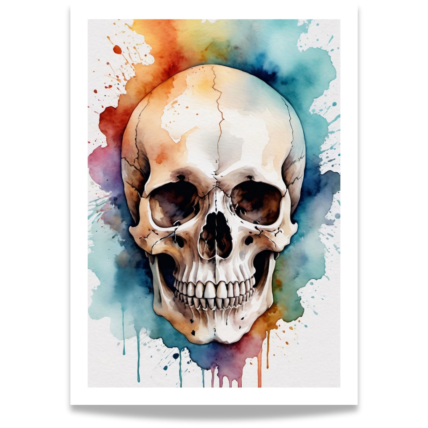 “Cracked Skull” er en fargerik tolkning av det klassiske hodeskallemotivet.