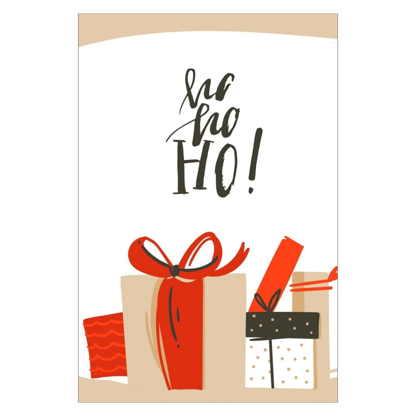 Minimalistisk cartoon julekort tegnet for hånd. inngår i en pakke med 10 ulike kort.