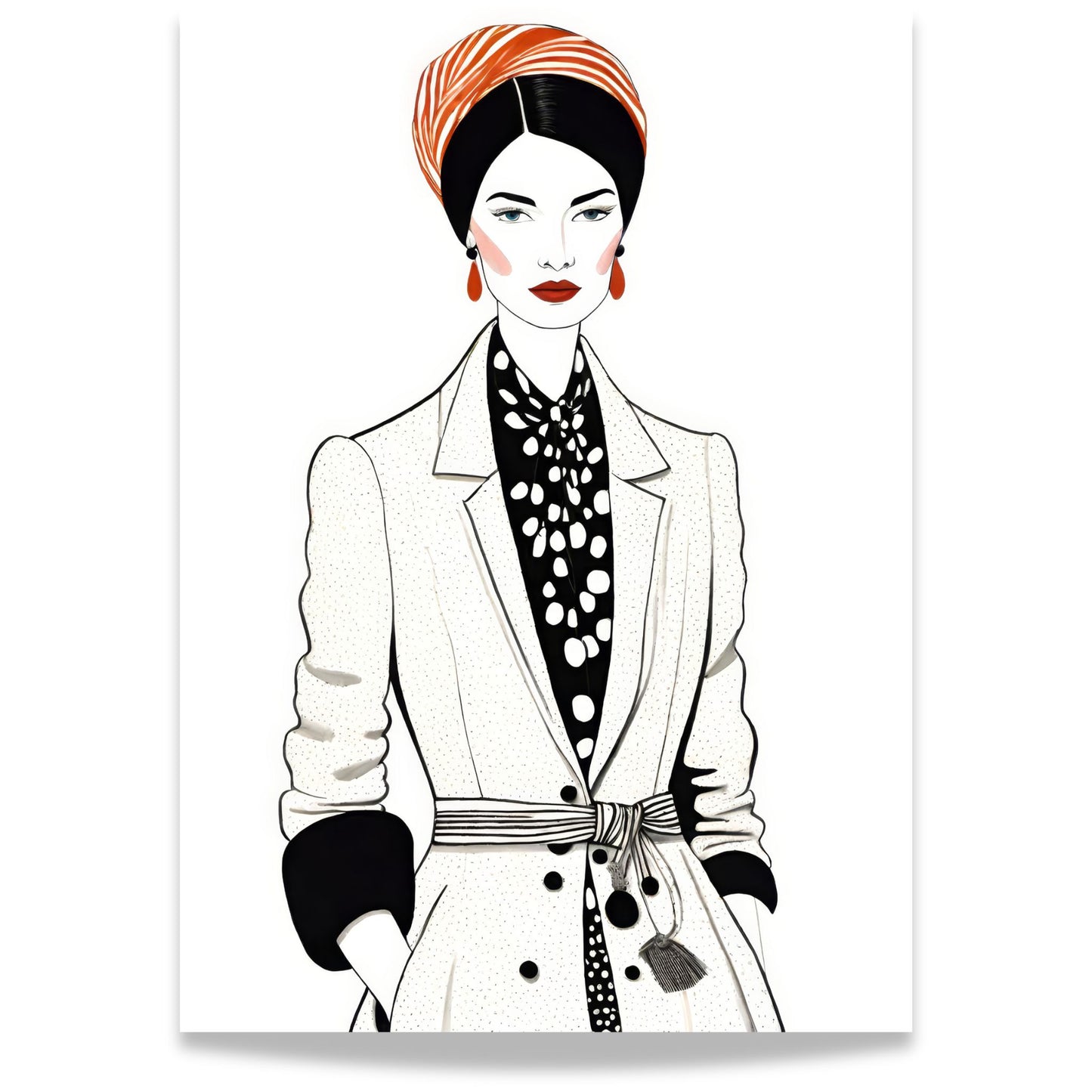 Gi hjemmet ditt en sofistikert og moderne touch med Chic Elegance, en elegant moteportrett-plakat som kombinerer stil, selvtillit og kunstnerisk finesse.