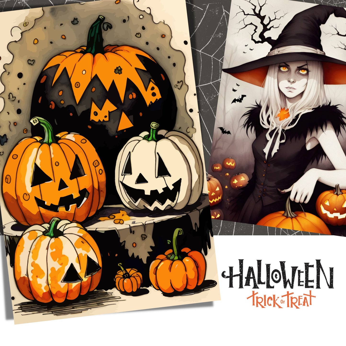 Gjør Halloween-feiringen ekstra spesiell med Creepy & Cool Halloween-kortene – en 10-pakning med unike og skremmende kort i størrelsen 10x15 cm