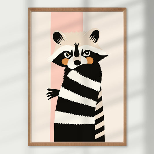 Sjenert, men sjarmerende – rampete og hjerteknusende søt. Vil garantert stjele hjertet til både barn og voksne. Illustrasjon viser plakat i eik ramme.