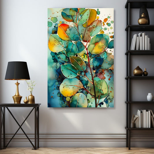Eucalyptus Leaves - Grafisk akvarell . Illustrasjonsbilde viser motivet på lerret.