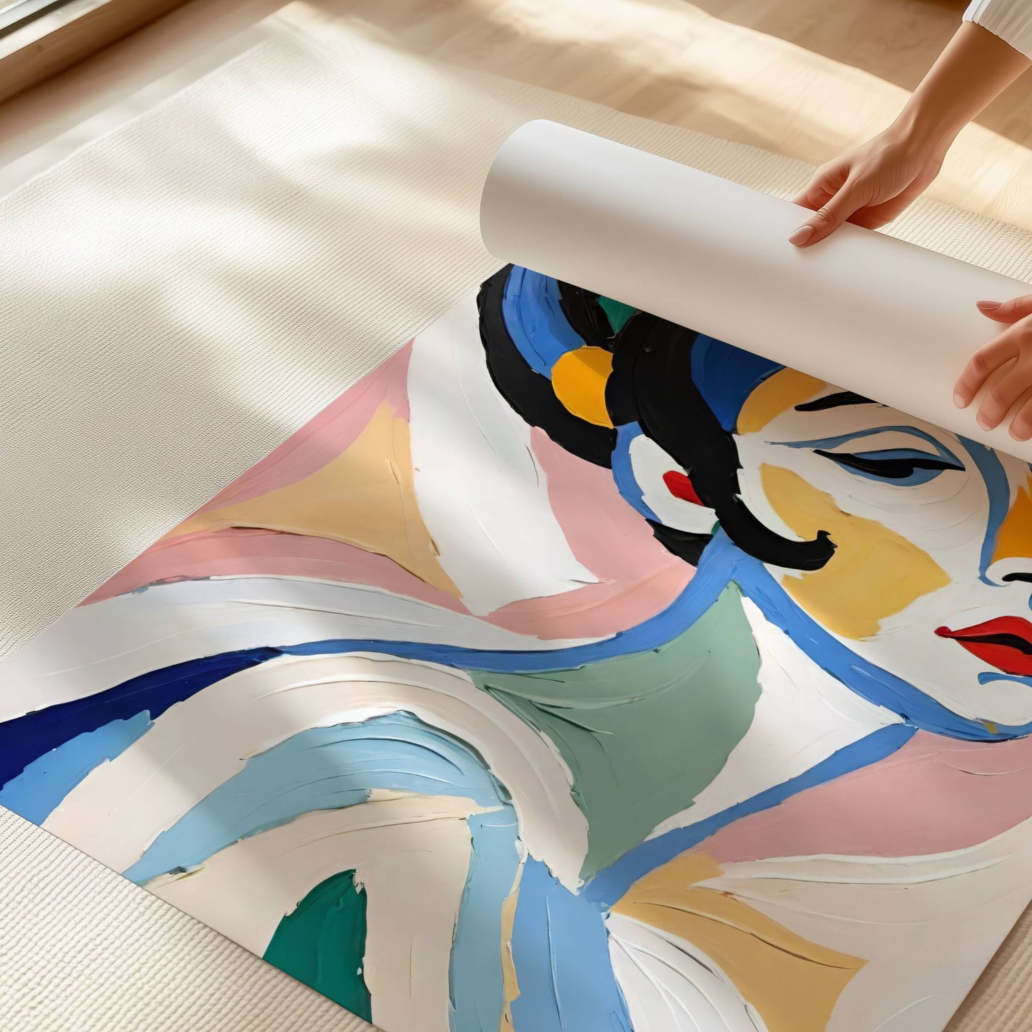 Gi hjemmet ditt en sofistikert og kunstnerisk touch med Elegance i Abstrakt, en eksklusiv plakat eller lerretstrykk inspirert av moderne ekspresjonisme. Illustrasjon viser motivet på print.