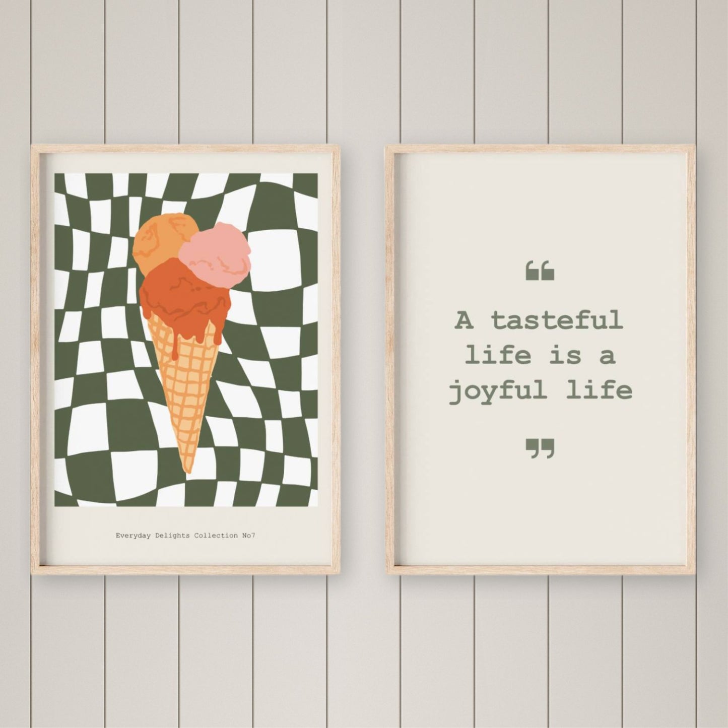 Everyday Delights No7 og Everyday Delights tekstplakat Beige