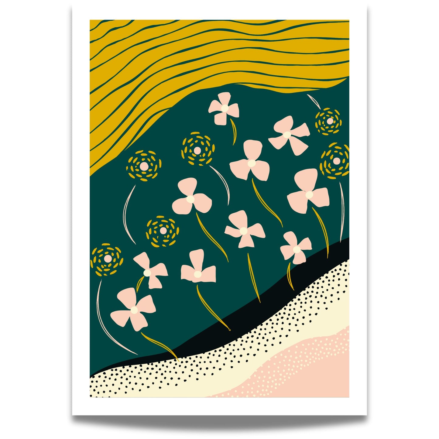Floral Groove Collection No4 – plakat er en del av en fargerik og moderne serie inspirert av stilisert botanikk og abstrakte former.
