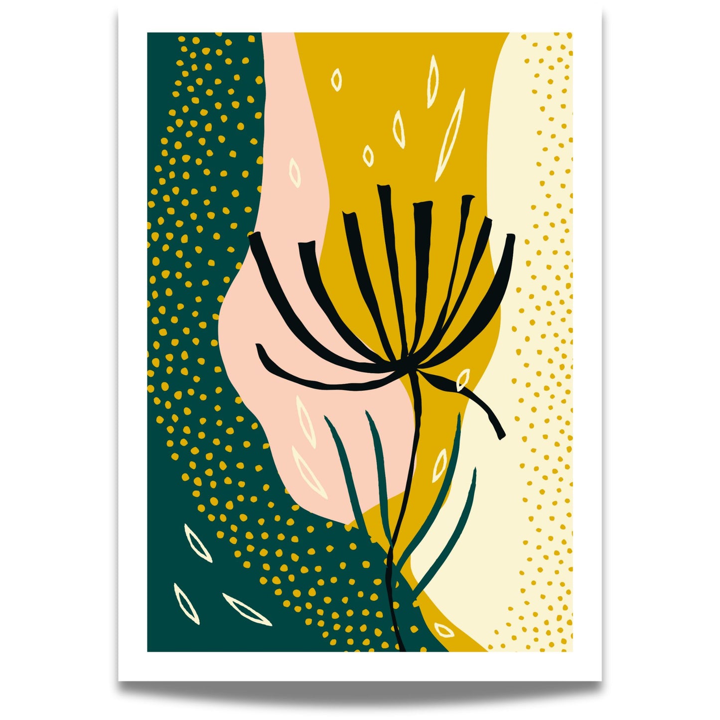 Floral Groove Collection No2 – plakat er en del av en fargerik og moderne serie inspirert av stilisert botanikk og abstrakte former.