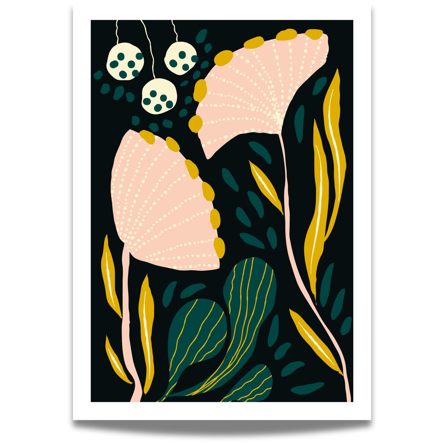 Floral Groove Collection No3 – plakat er en del av en fargerik og moderne serie inspirert av stilisert botanikk og abstrakte former.