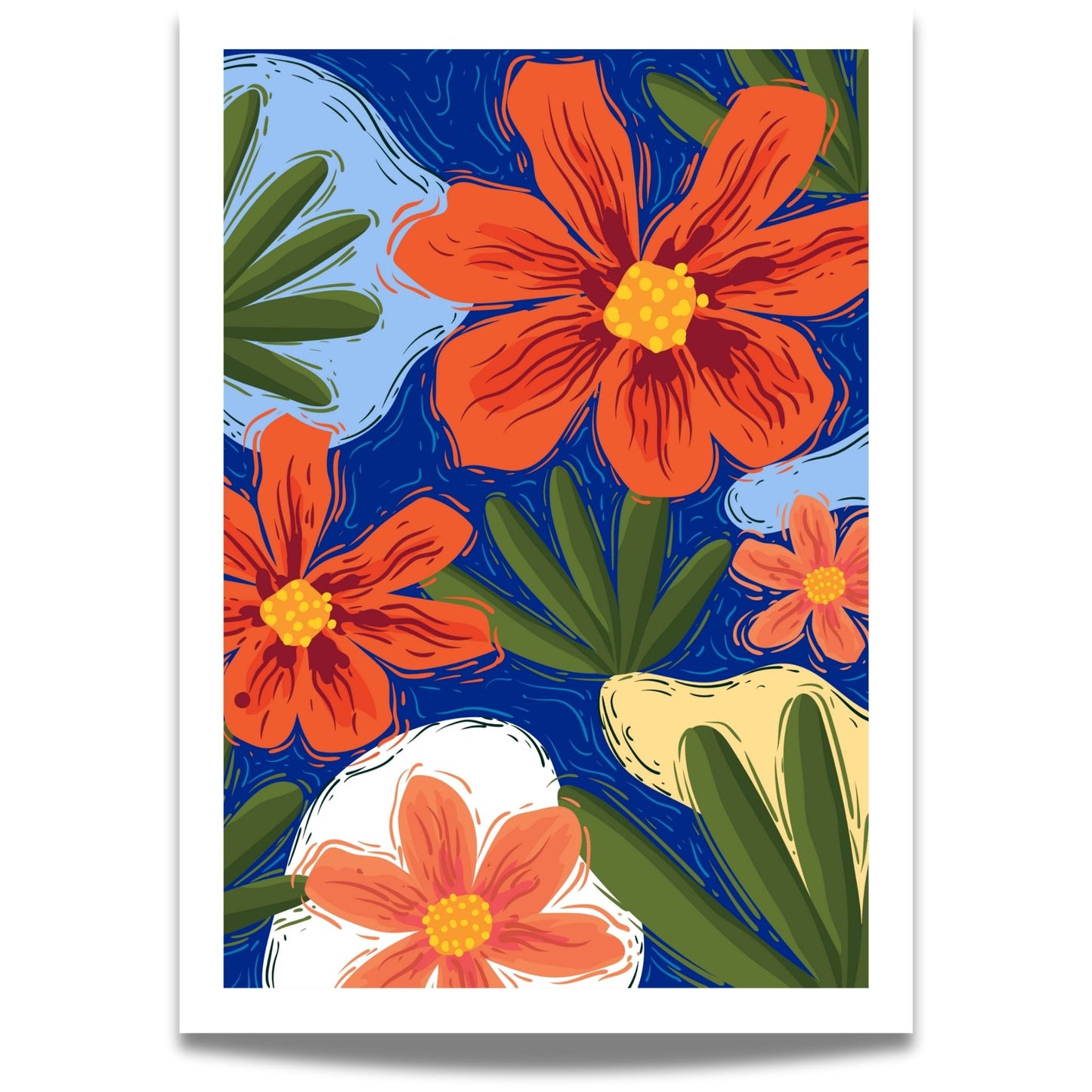 Funky Flora Fargerike Plakat er en leken og energisk plakatserie som hyller farger, former og kreativ frihet.