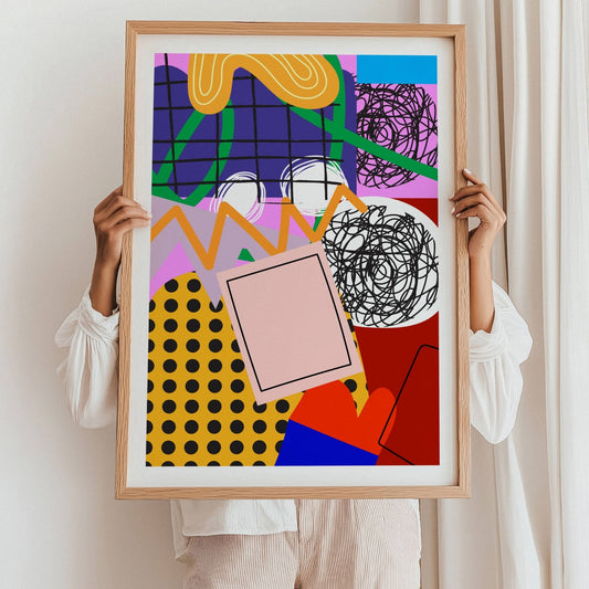 Funky Flora Fargerike Plakat er en leken og energisk plakatserie som hyller farger, former og kreativ frihet.