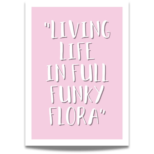 Med lekent håndtegnet typografi og lilla fargevariant, er dette den perfekte følgesvenn til Funky Flora-serien.