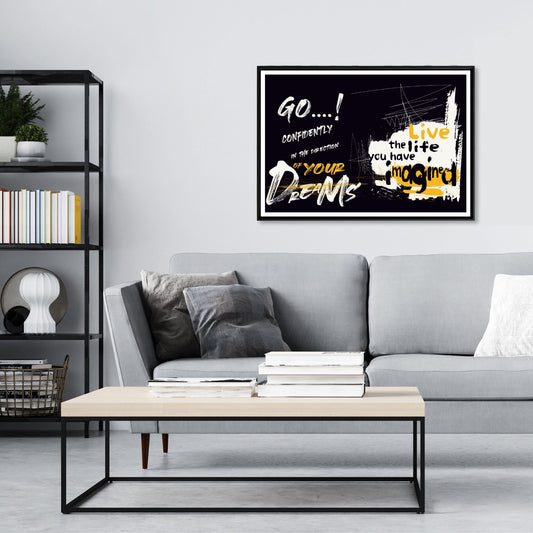 Dette unike motivet, med en grafisk graffiti illustrasjon av et hvitt dyrehode, fanger oppmerksomheten med sitt rå og kraftfulle uttrykk, og med inspirerende setninger. Illustrasjonsfoto viser motivet som plakat i svart ramme.