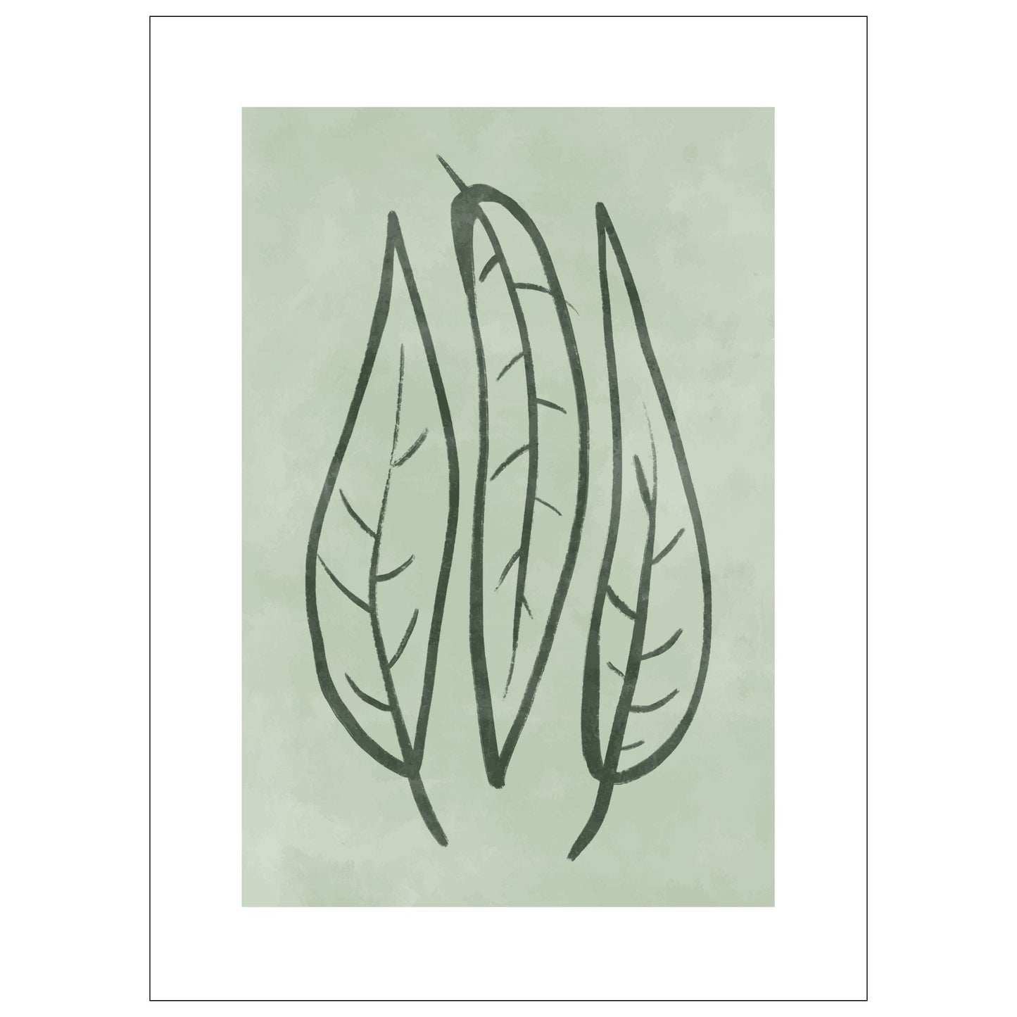 Green Abstract plakat. Med sine beroligende grønne toner og sofistikerte design, tilfører denne plakaten en følelse av ro og harmoni til ethvert rom.