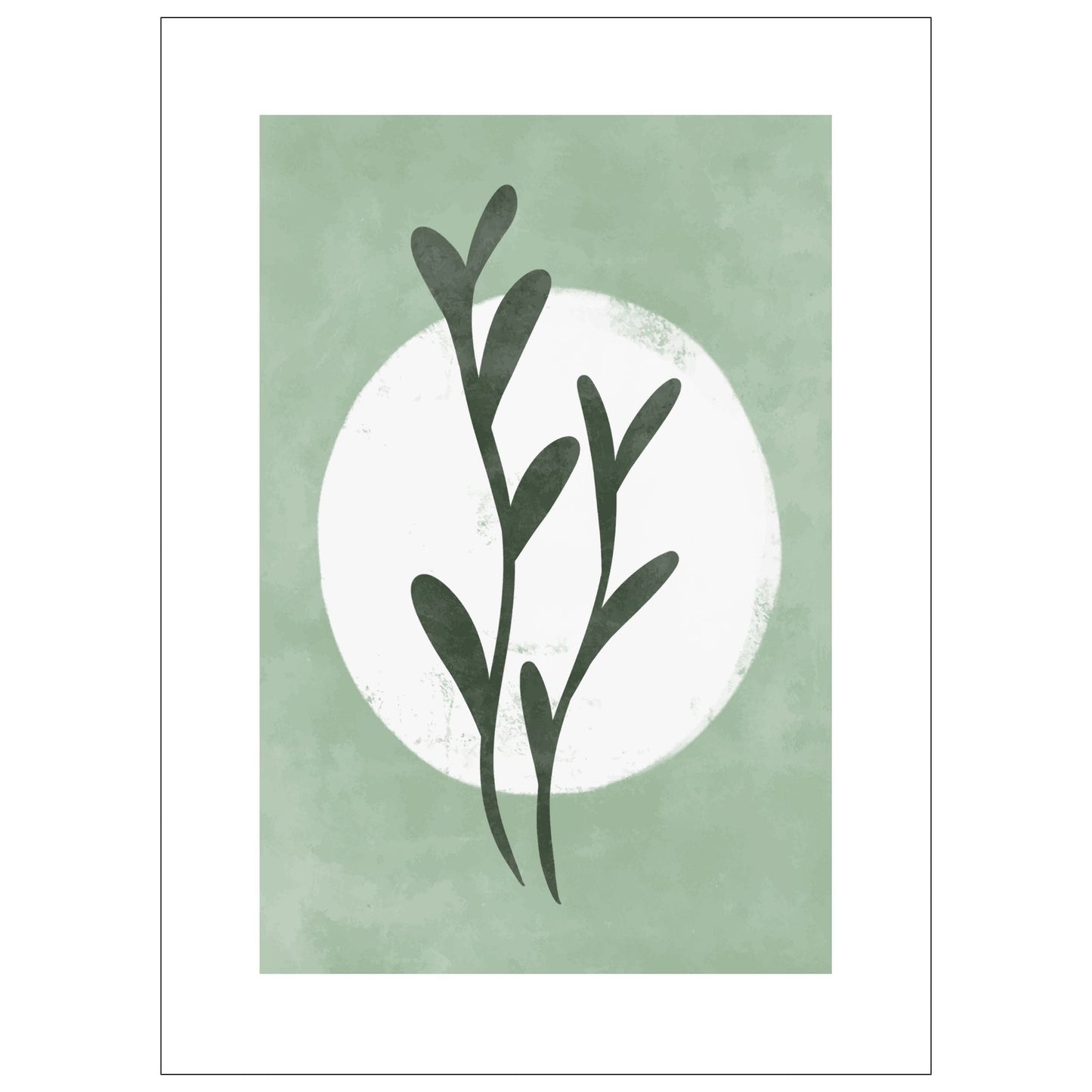 Green Abstract plakat. Med sine beroligende grønne toner og sofistikerte design, tilfører denne plakaten en følelse av ro og harmoni til ethvert rom.
