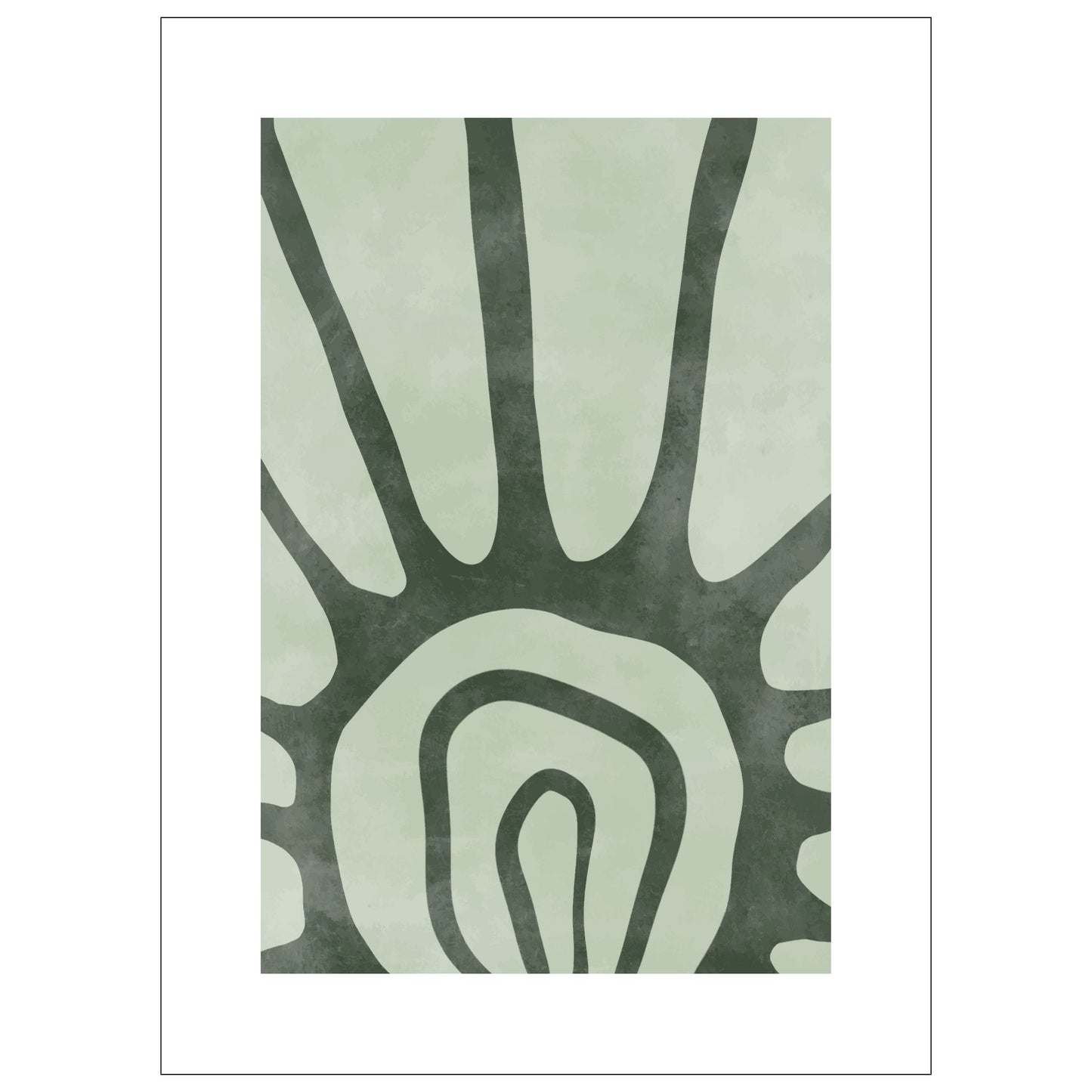 Green Abstract plakat. Med sine beroligende grønne toner og sofistikerte design, tilfører denne plakaten en følelse av ro og harmoni til ethvert rom.