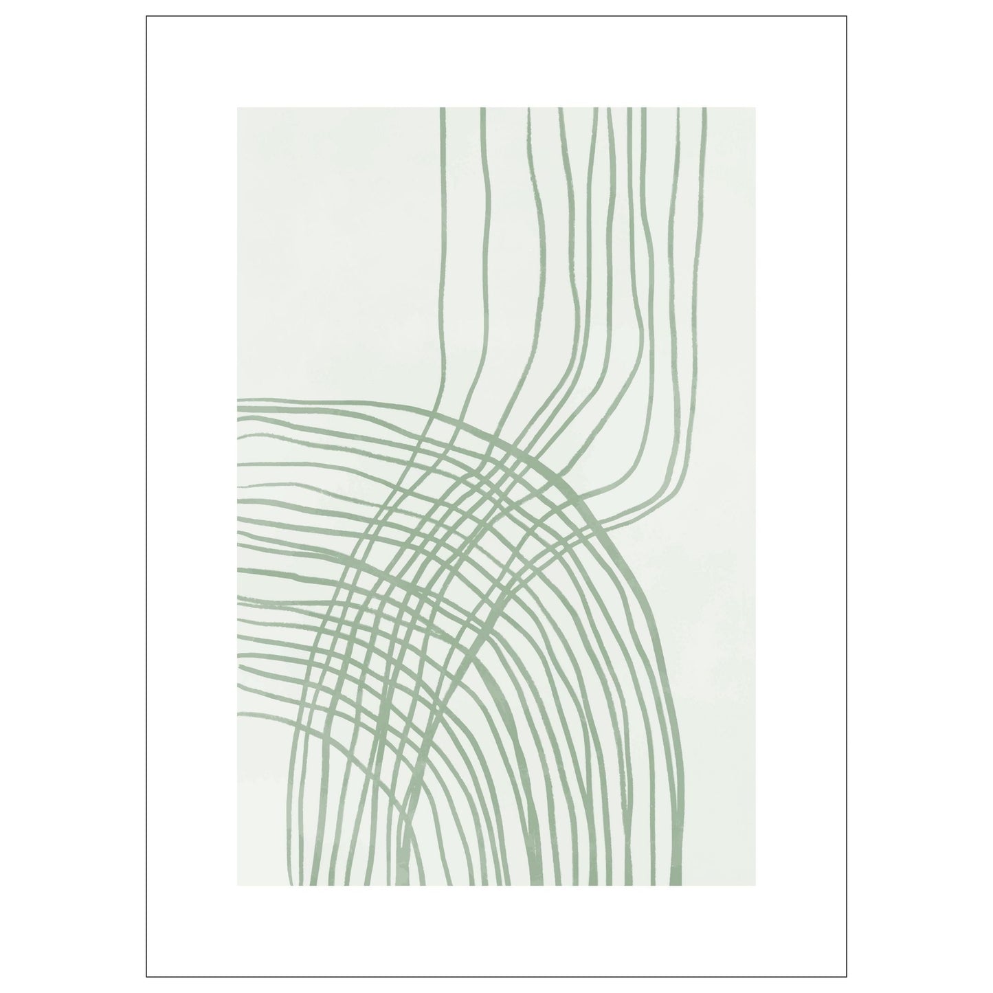 Green Abstract plakat. Med sine beroligende grønne toner og sofistikerte design, tilfører denne plakaten en følelse av ro og harmoni til ethvert rom.