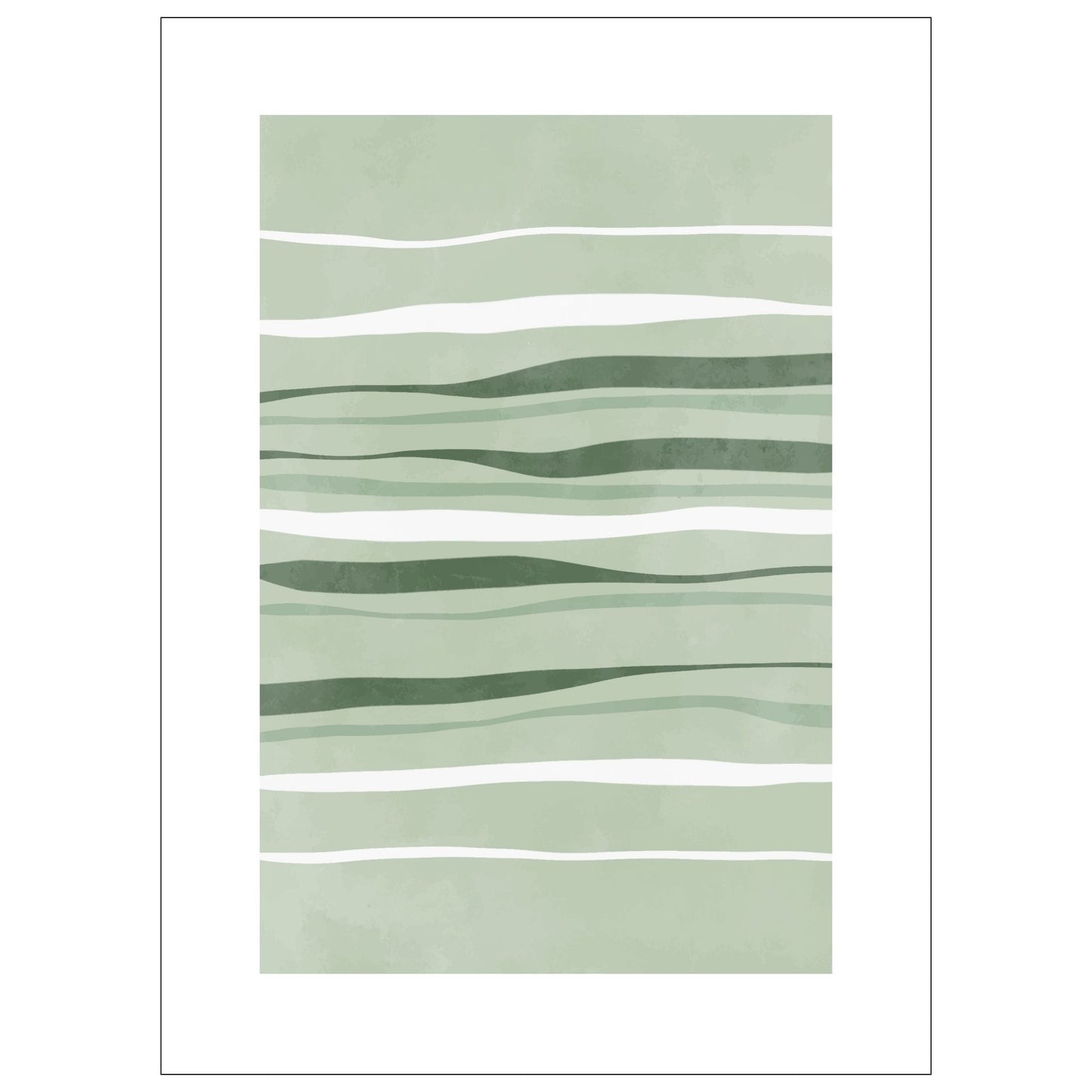 Green Abstract plakat. Med sine beroligende grønne toner og sofistikerte design, tilfører denne plakaten en følelse av ro og harmoni til ethvert rom.