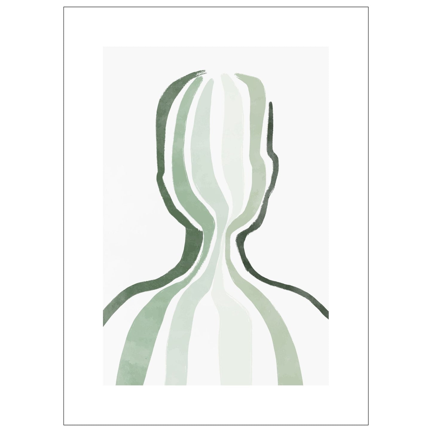 Green Abstract plakat. Med sine beroligende grønne toner og sofistikerte design, tilfører denne plakaten en følelse av ro og harmoni til ethvert rom.