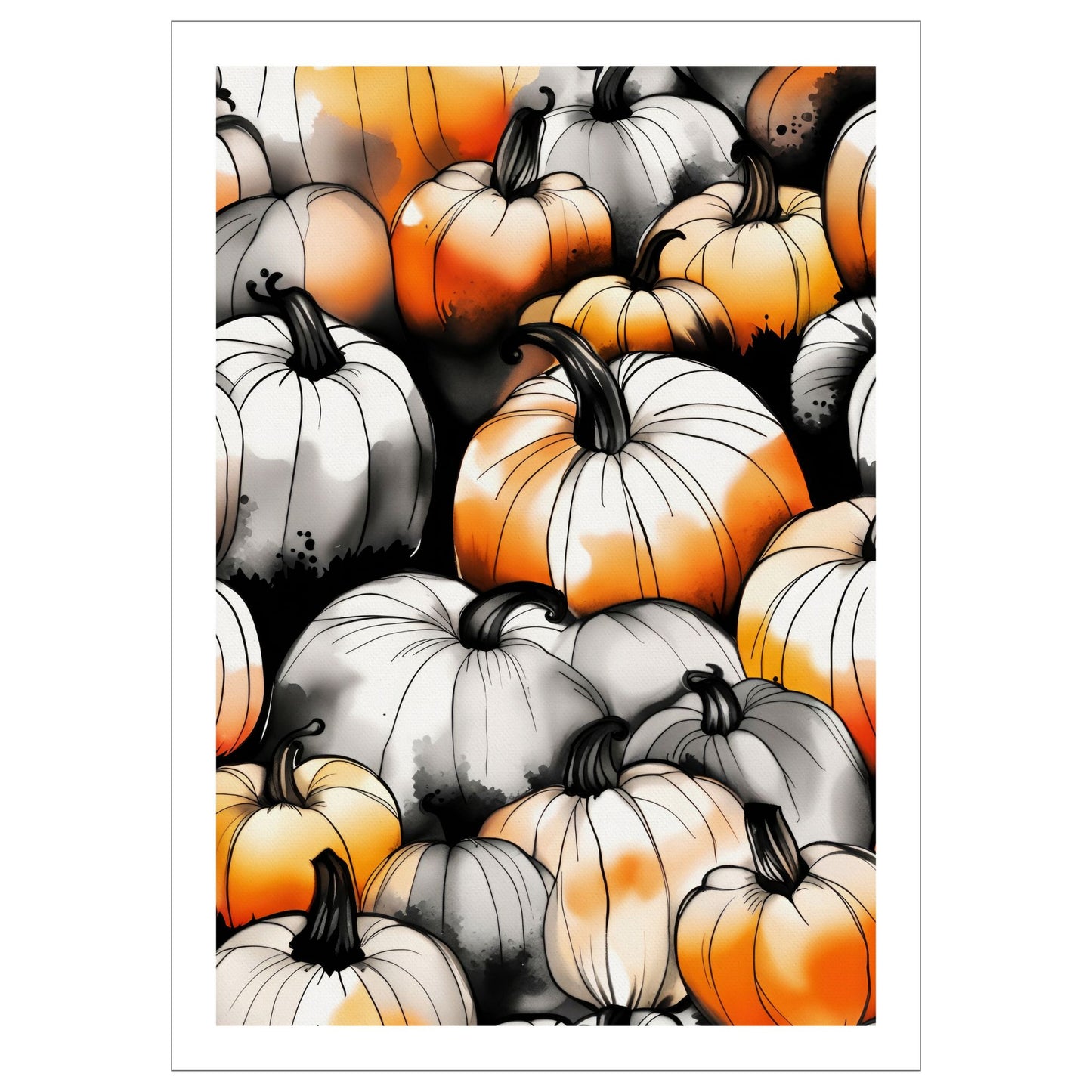 Creepy og kul halloweenplakat. Motivet som er i cartoon forestiller gresskar
