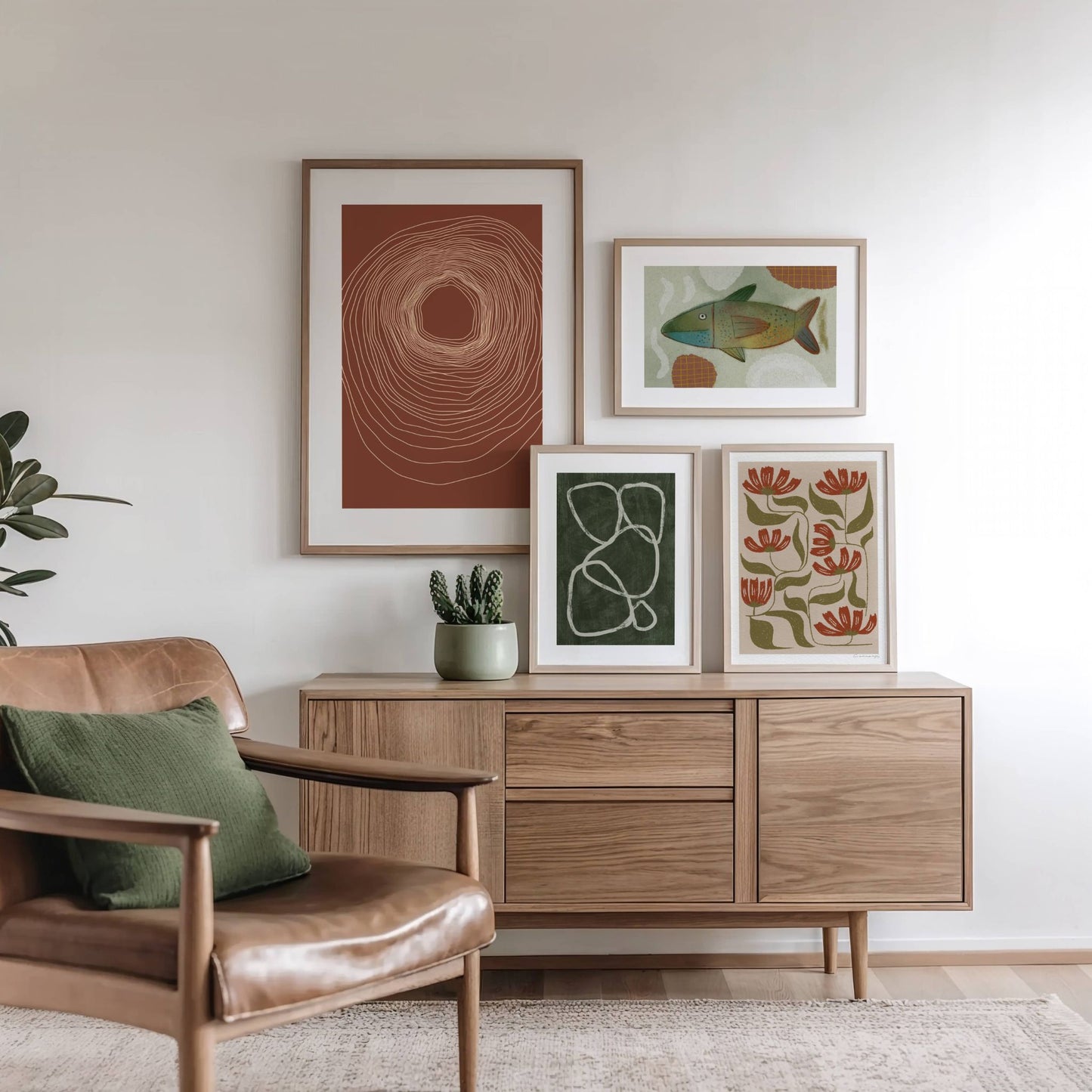 "Harmoniens Kjerne" plakat på en gallerivegg.