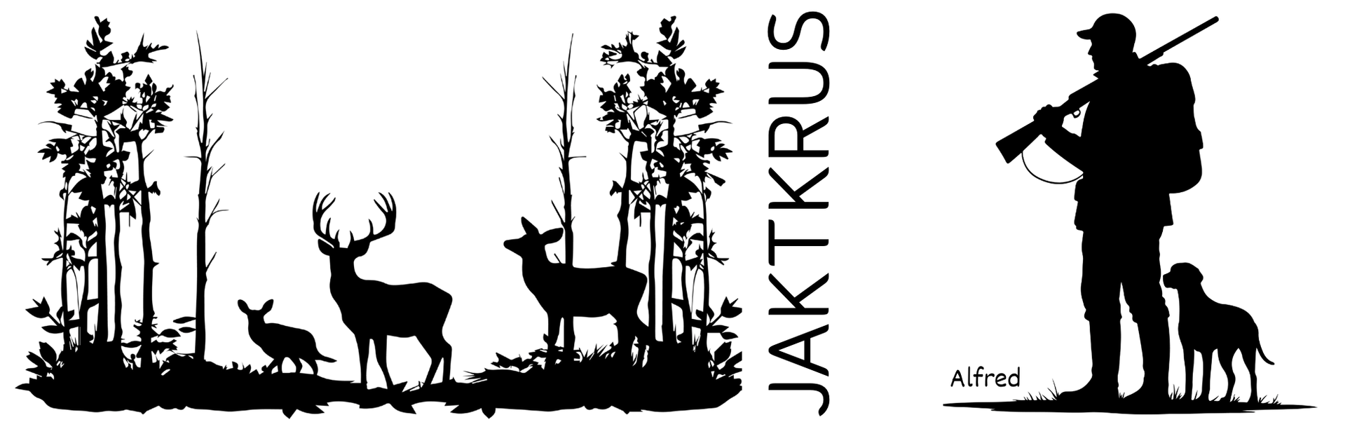 Jaktkrus No1 har et klassisk villmarksmotiv som kan tilpasses med personlig navn.