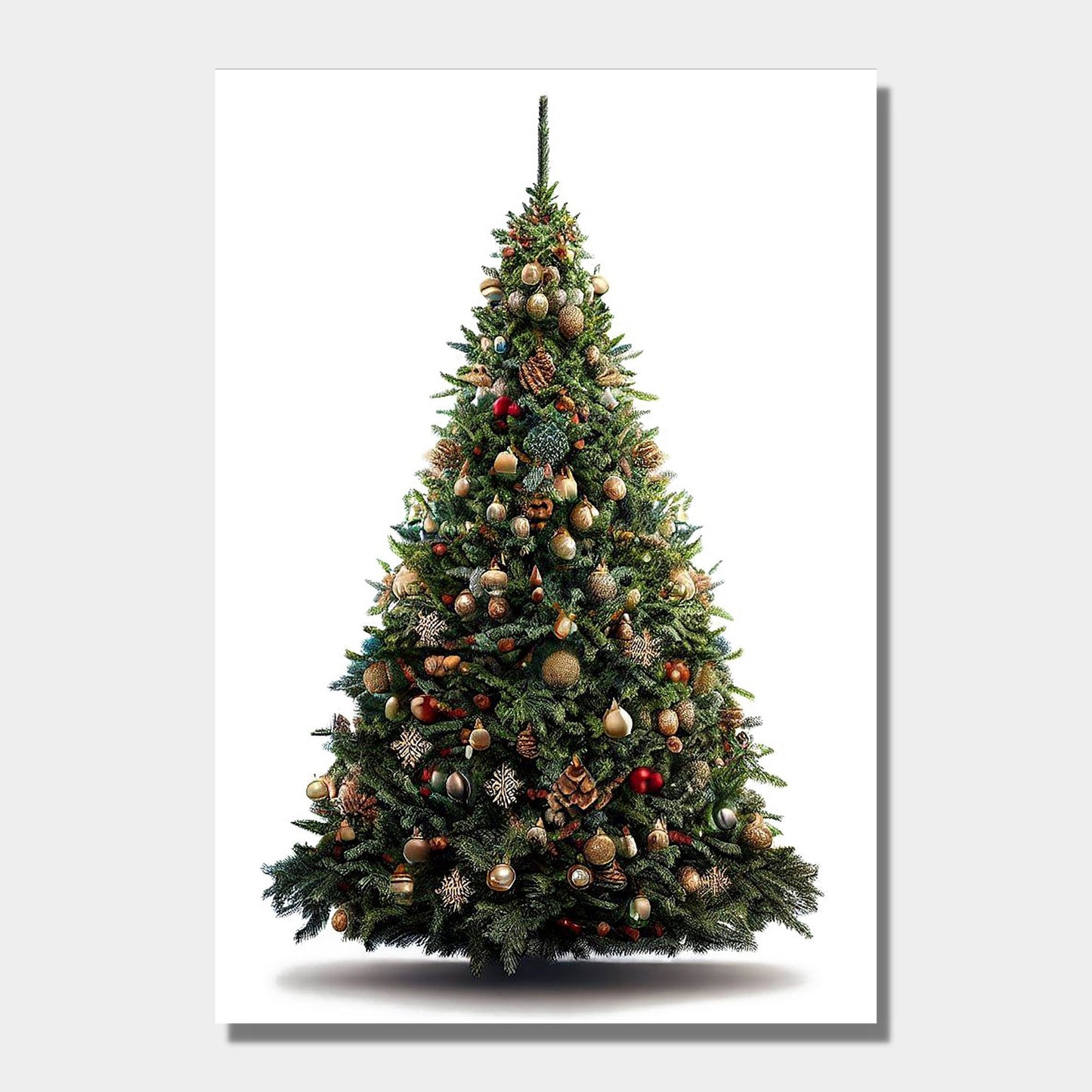 Illustrasjonsbilde av juletre på lerret, henger på en vegg.