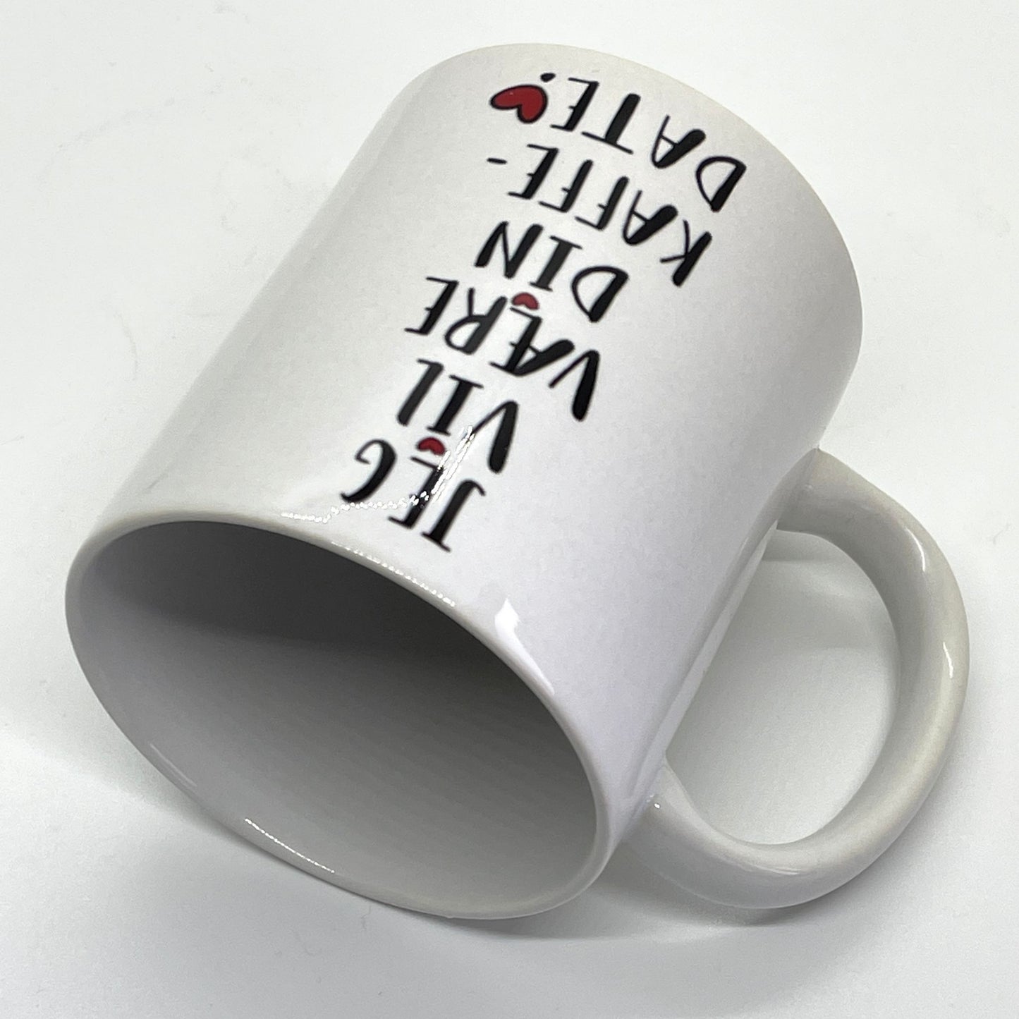 Dette sjarmerende Jeg vil være din kaffedate-kruset er perfekt for romantiske kaffestunder med en spesiell person.