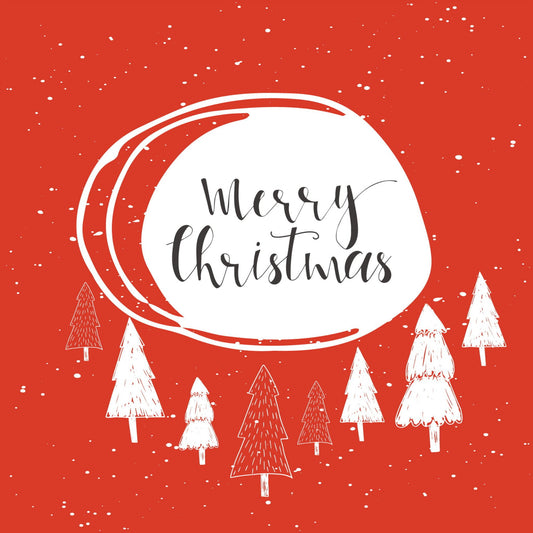 Minimalistiske cartoon julekort tegnet for hånd. Pakke med 10 ulike kort.