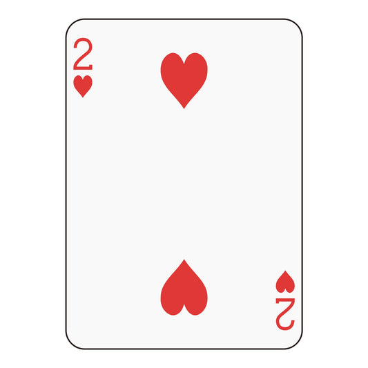 KORTSTOKK HJERTER 2 Plakat – Minimalistisk kortmotiv.