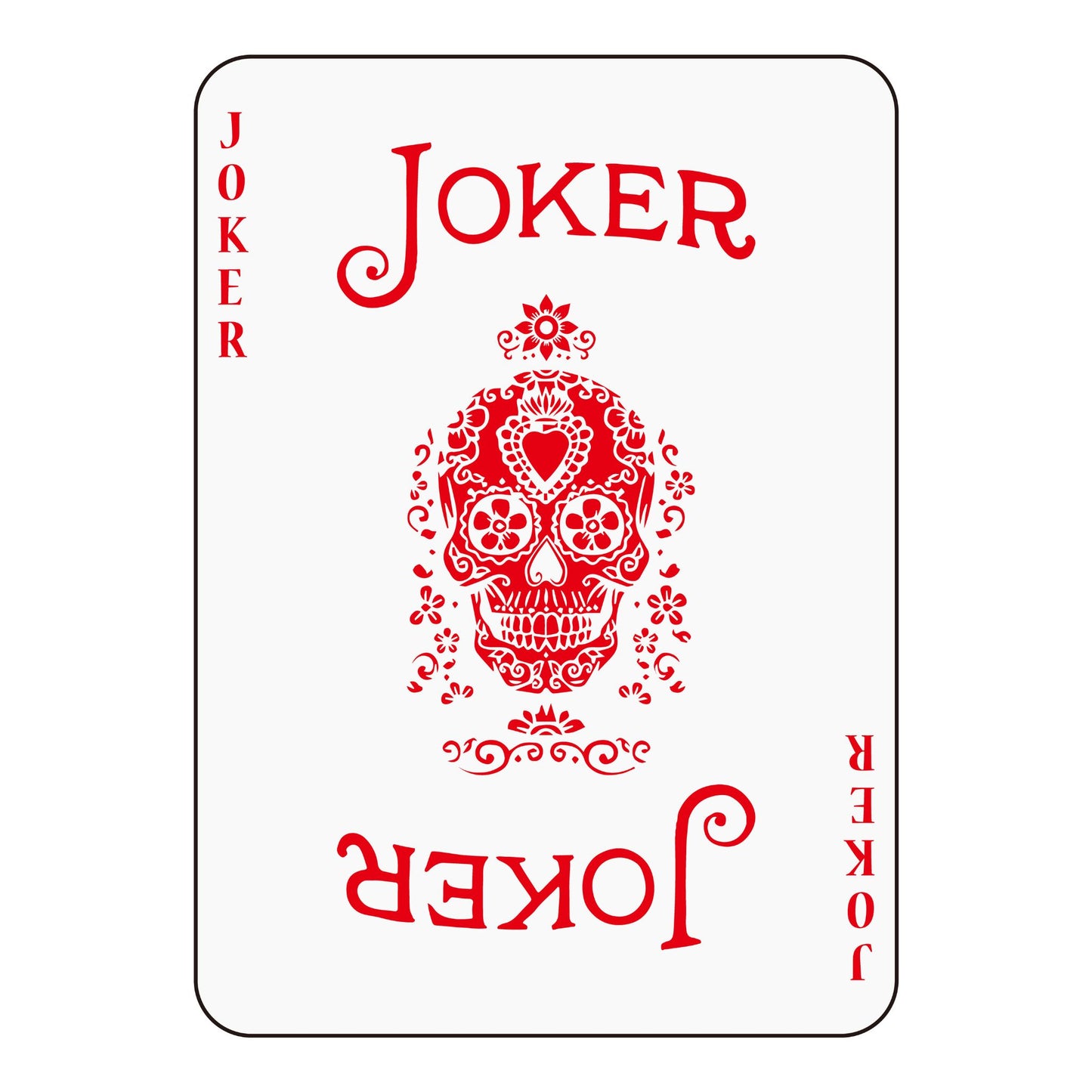 KORTSTOKK Joker Rød Plakat – ikonisk jokermotiv som kunstplakat