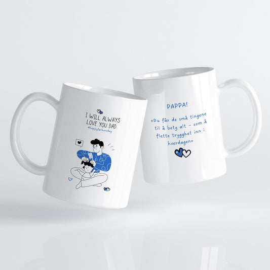 Et hjertevarmt krus som fanger de små, fine øyeblikkene i hverdagen.
Perfekt til morgenkaffen og som en påminnelse om at kjærlighet vises i det enkle.