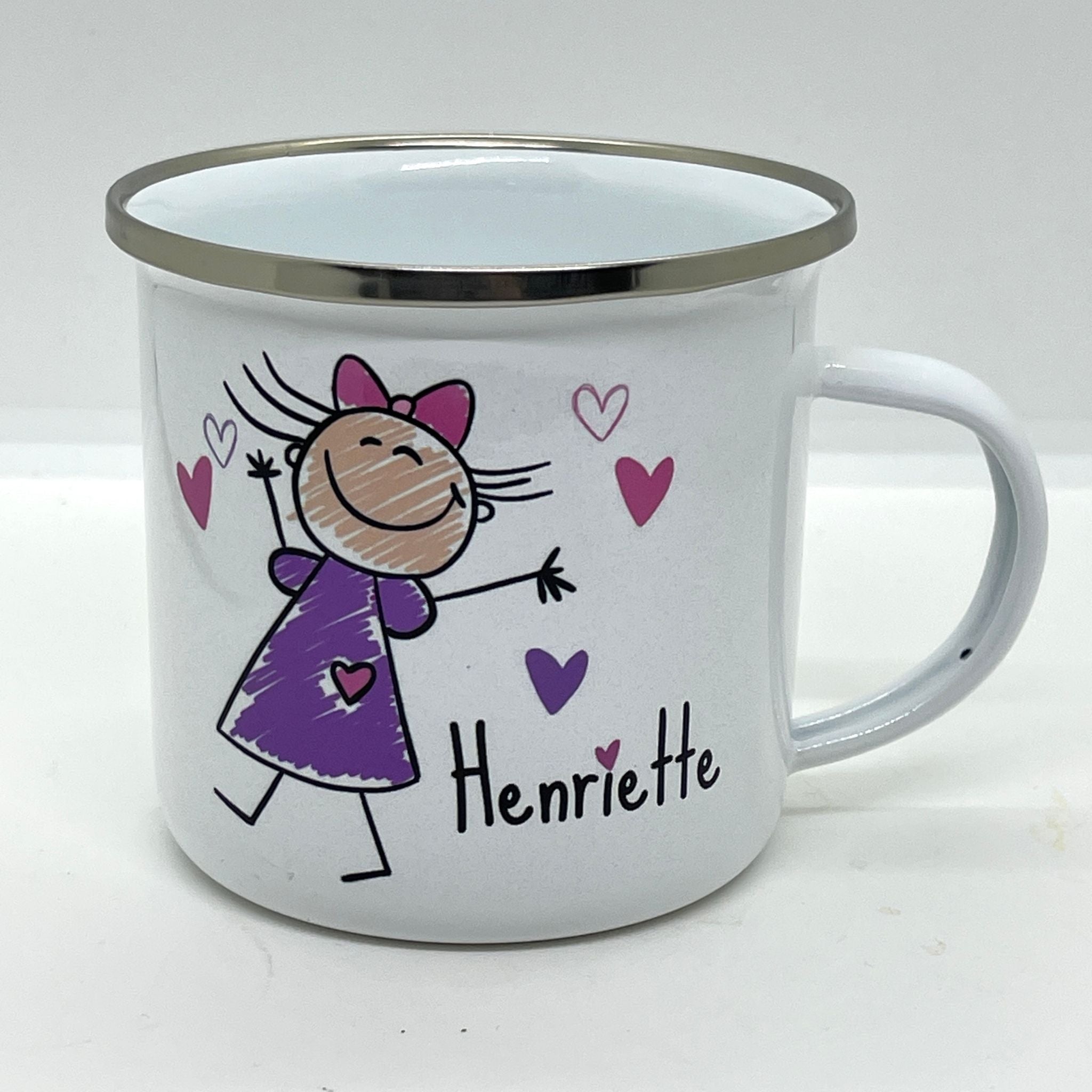 Dette lette og robuste emaljekruset er en hyllest til søsteren din! Med et søtt design som kombinerer en leken illustrasjon og teksten