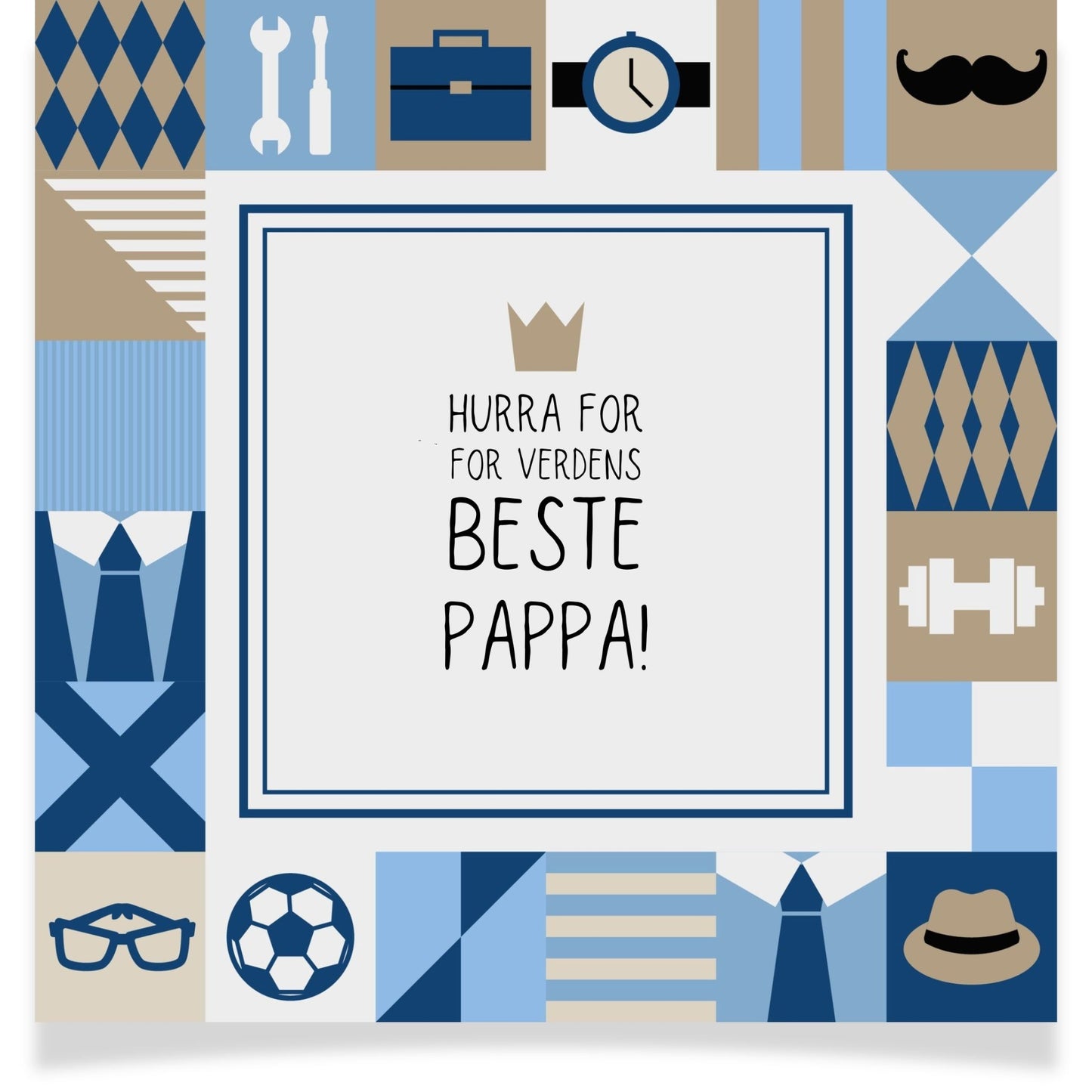 Et elegant og grafisk kort som feirer pappa med stil.