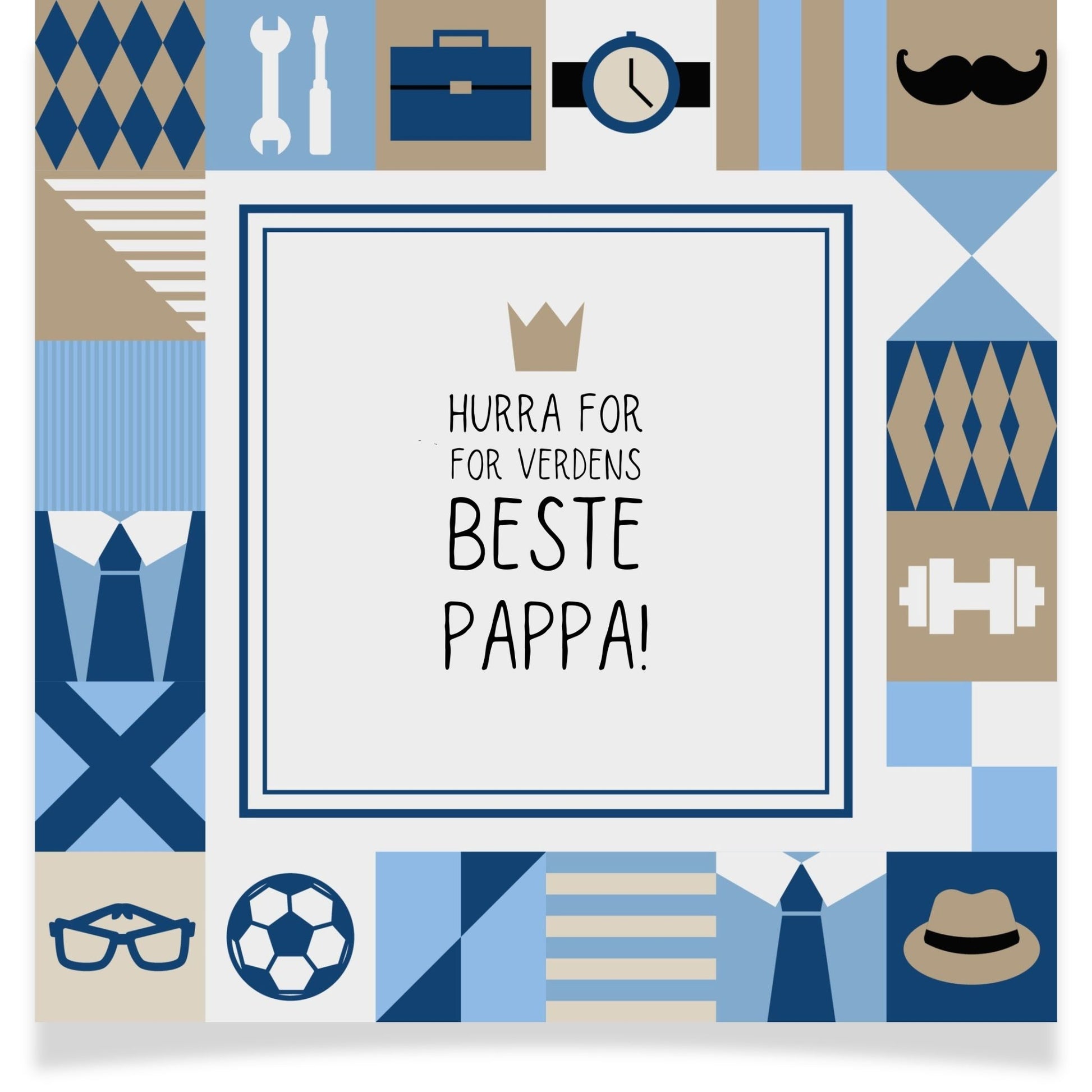 Et elegant og grafisk kort som feirer pappa med stil.