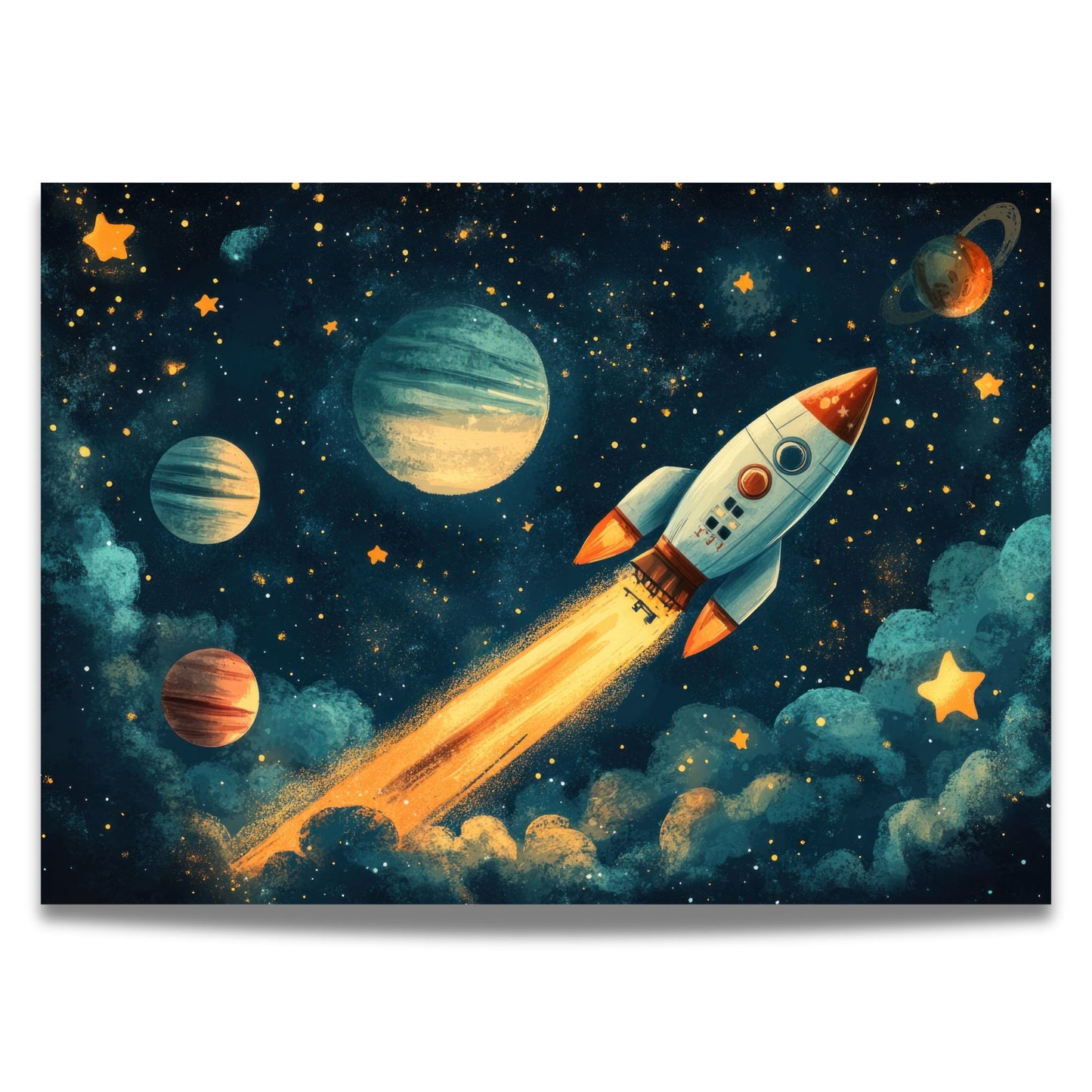 KOSMISK RAKETT No4 - PLAKAT OG LERRET