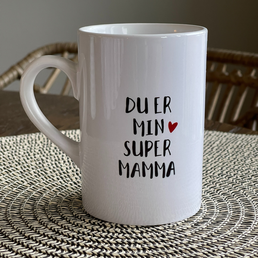 "Du er min supermamma" Krus i Keramikk – En Hjertevarm Hyllest til Mamma!