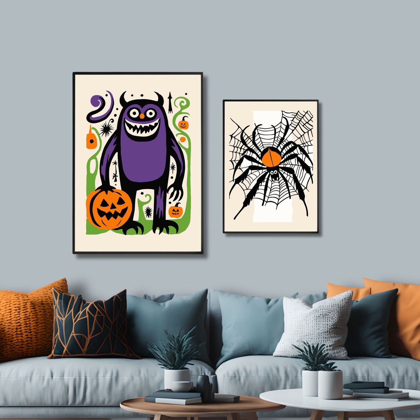 LILLA MONSTERPLAKAT - HALLOWEEN VEGGDEKOR